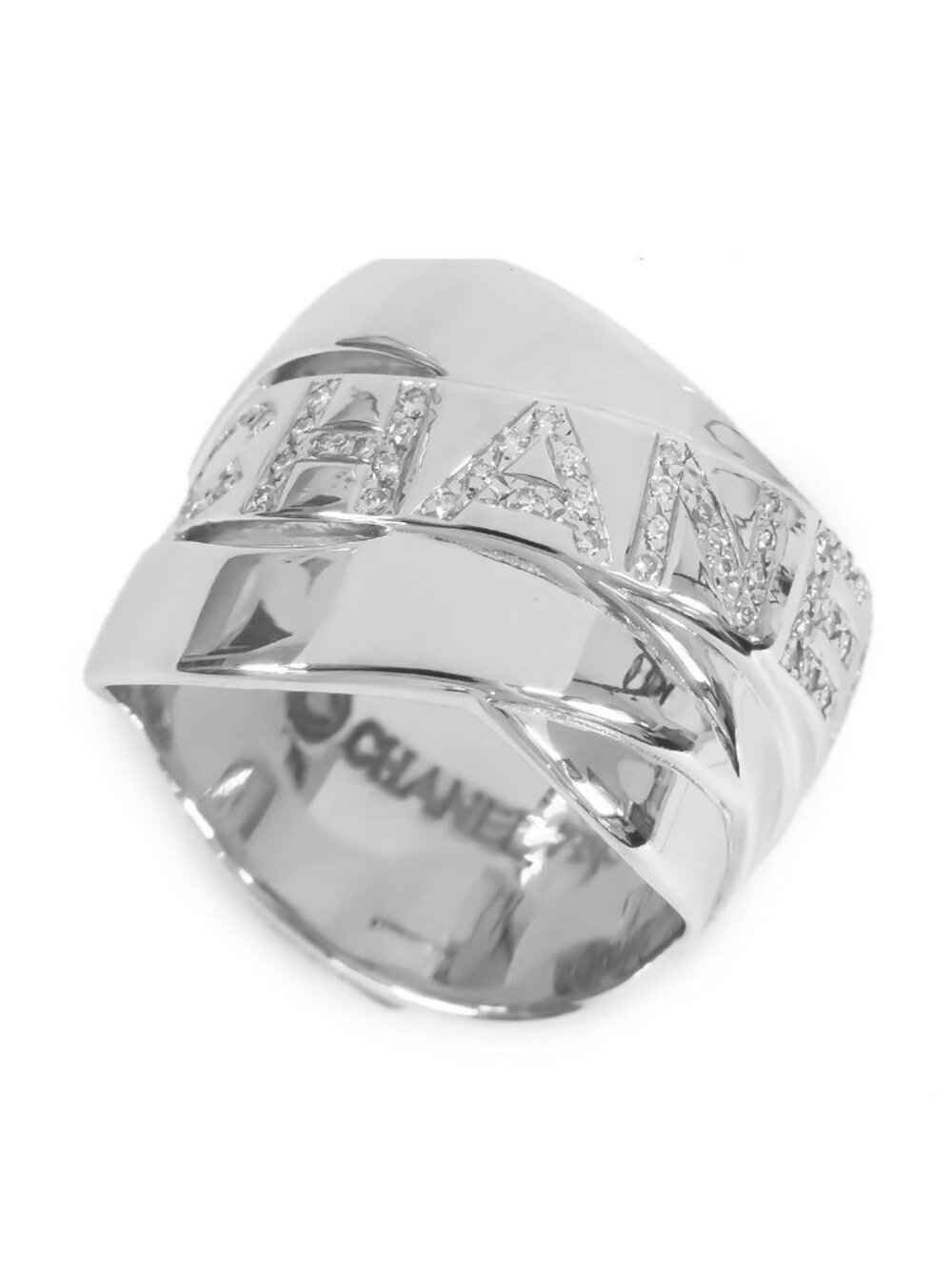 Chanel Boldic Ring White Gold 18K Diamond 51